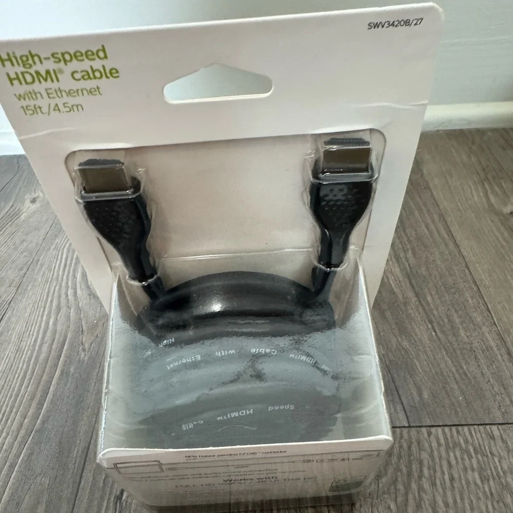 NWT Philips High Speed HDMI Cable with Ethernet l 15 ft